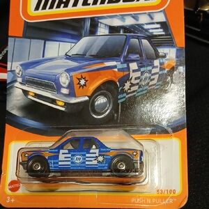 Push'n Puller Matchbox Blue and Orange Double Direction  Car